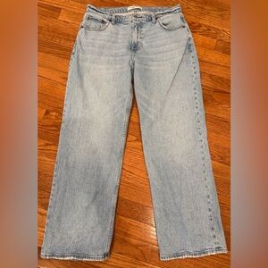 Abercrombie & Fitch The Baggy Jeans Womens 29S Light Wash Low Rise Wide Leg Boho